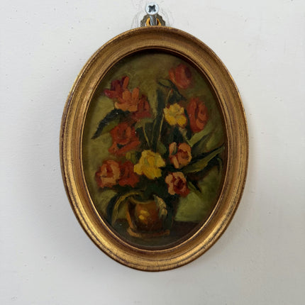 Elegant Floral Still Life Oil Painting "Flower Bouquet" Vintage Small Art Holland Art Shop