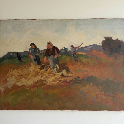 Handcrafted Figurative Oil Painting "Harvest Workers" Original Artwork Holland Art Shop