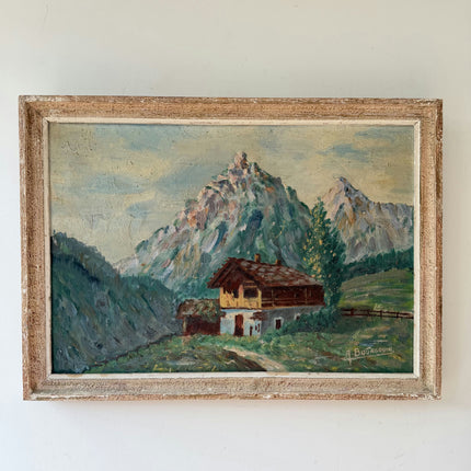 Original Landscape Oil Painting "Mountain Peak" Vintage Art Holland Art Shop