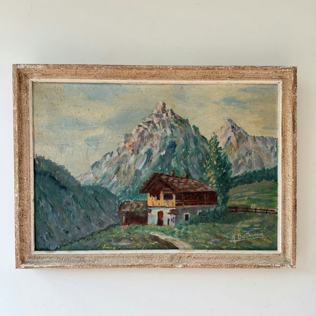 Original Landscape Oil Painting "Mountain Peak" Vintage Art Holland Art Shop