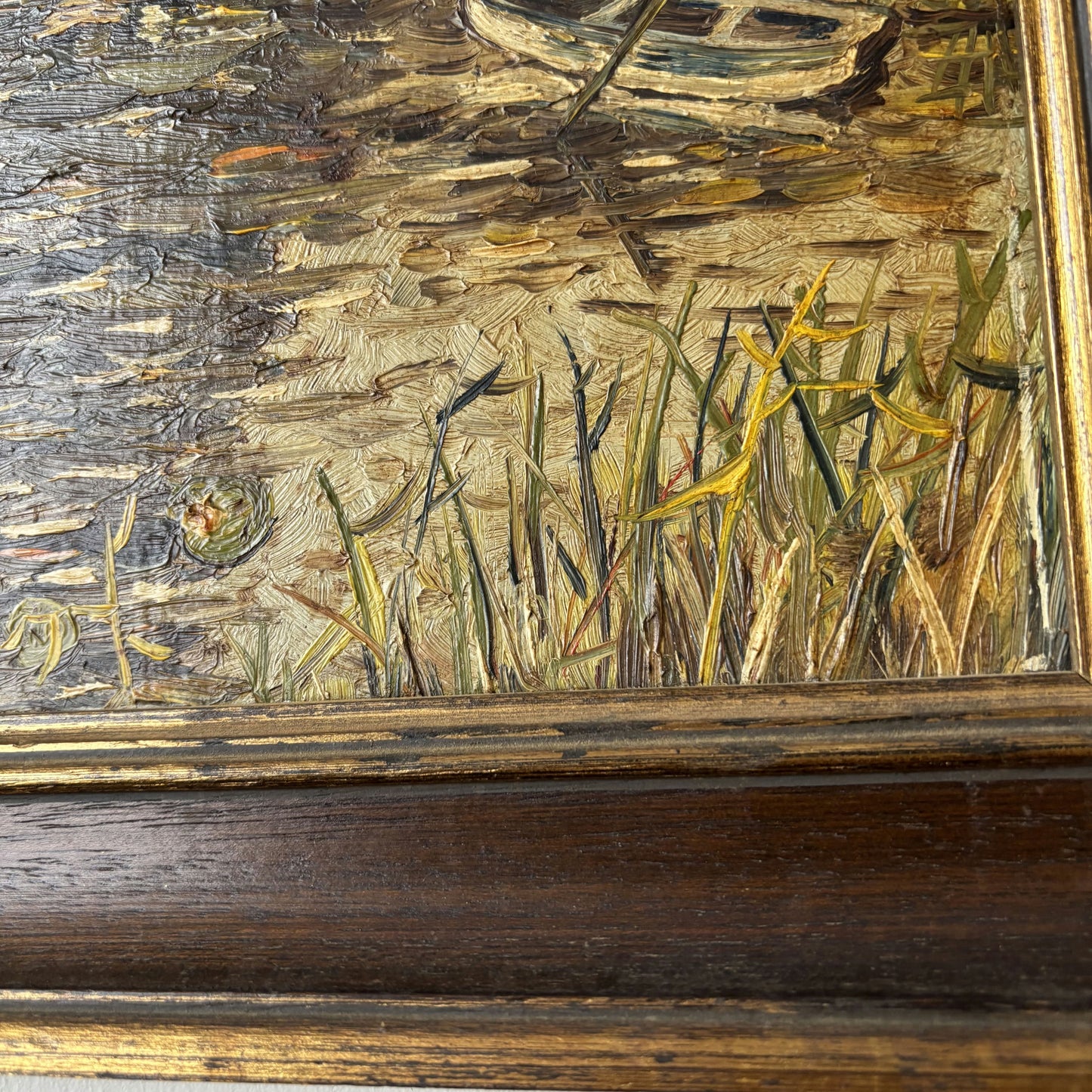 Authentic Oil Painting "Windmill Structure" Expressive Medium Artwork