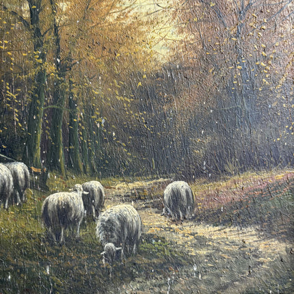 Vintage Animals Oil Painting "Grazing Sheep" Elegant Artwork Holland Art Shop