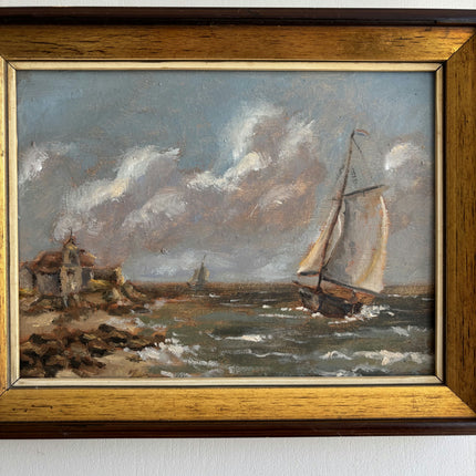 Original Seascape Oil Painting "Sailing Boat" Elegant Dutch Art Holland Art Shop