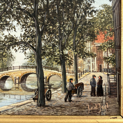 Refined Oil Painting Cityscape "Canal View" Expressive Small Artwork