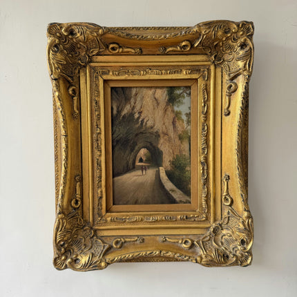 19th Century Antique Landscape Oil Painting "Mossy Ground" Small Art Holland Art Shop