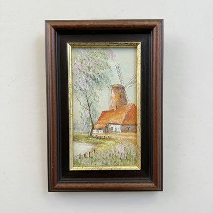 Detailed Landscape Oil Painting "Thatched Cottage" Original Small Art Holland Art Shop