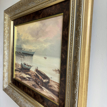 Refined Seascape Oil Painting "Canvas Backing" Traditional Artwork Holland Art Shop