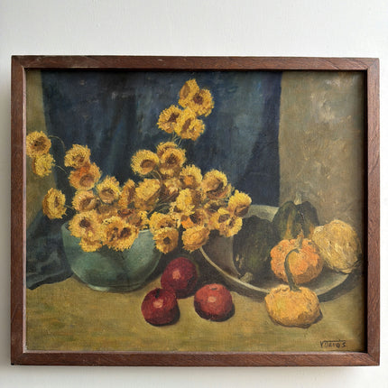 Vintage Floral Still Life Oil Painting "Yellow Bouquet" Authentic Art Holland Art Shop