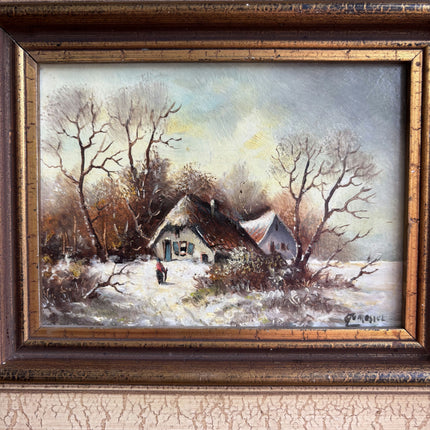 Rustic Winter Landscape Oil Painting "Framed Painting" Elegant Small Artwork Holland Art Shop