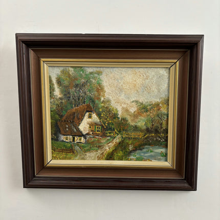 Expressive Interior Oil Painting "Thatched Cottage" Detailed Art Holland Art Shop