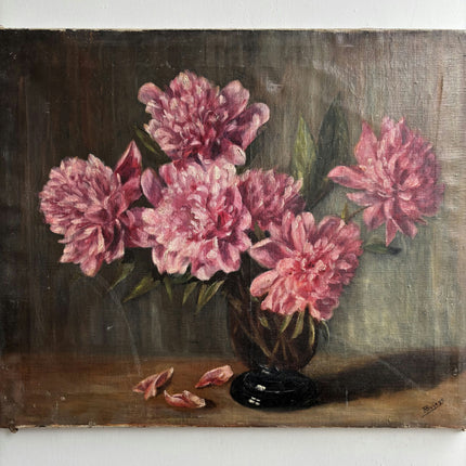 Traditional Floral Still Life Oil Painting "Pink Bouquet" Refined Artwork Holland Art Shop