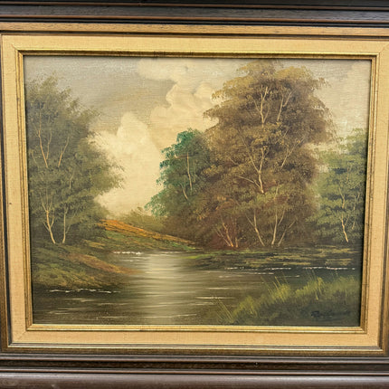 Vintage Landscape Oil Painting "River Trees" Elegant Artwork Holland Art Shop