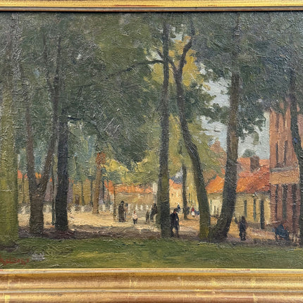 Rustic Landscape Oil Painting "Row Of Trees" Original Art Holland Art Shop