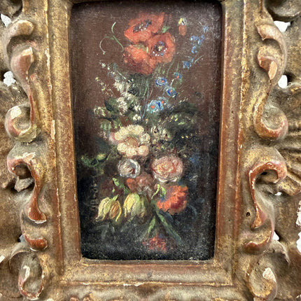 Traditional Floral Still Life Oil Painting "Ornate Frame" Elegant Small Art Holland Art Shop