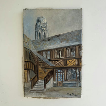 Original Cityscape Oil Painting "Wooden Staircase" Classic Art Holland Art Shop