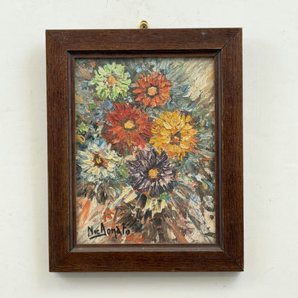 Original Floral Still Life Oil Painting "Colorful Flowers" Small Artwork Holland Art Shop