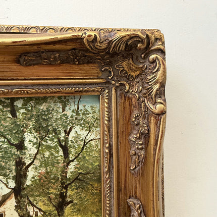 Timeless Landscape Oil Painting "Gilded Frame" Rustic Small Artwork Holland Art Shop