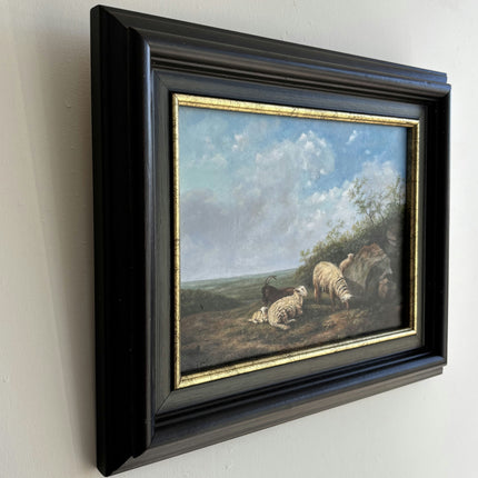 Rustic Animals Oil Painting "Grazing Sheep" Traditional Belgique Art Holland Art Shop