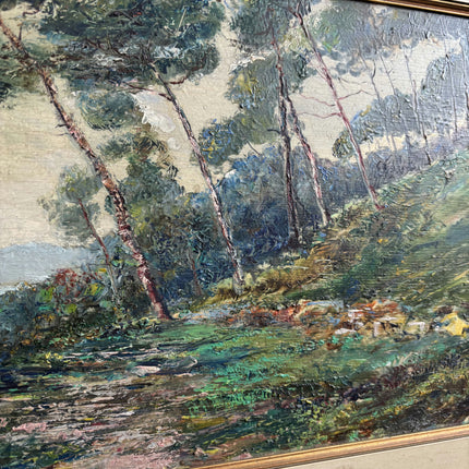 Traditional Landscape Oil Painting "Slender Pines" Vintage Art Holland Art Shop