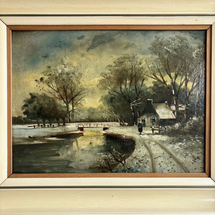 Handcrafted Winter Landscape Oil Painting "Framed Painting" Detailed Dutch  Art Holland Art Shop