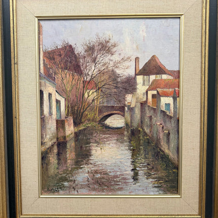 Handcrafted Cityscape Oil Painting "Stone Bridge" Timeless Large Artwork Holland Art Shop