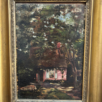 Antique Cityscape Oil Painting "Gilded Frame" Rustic Art Holland Art Shop
