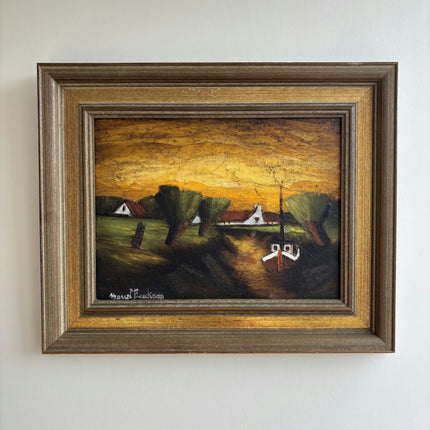 Rustic Landscape Oil Painting "Small Boat" Traditional Belgique Artwork Holland Art Shop