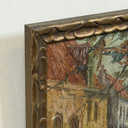 Antique Cityscape Oil Painting "Stone Bridge" Authentic Art Holland Art Shop