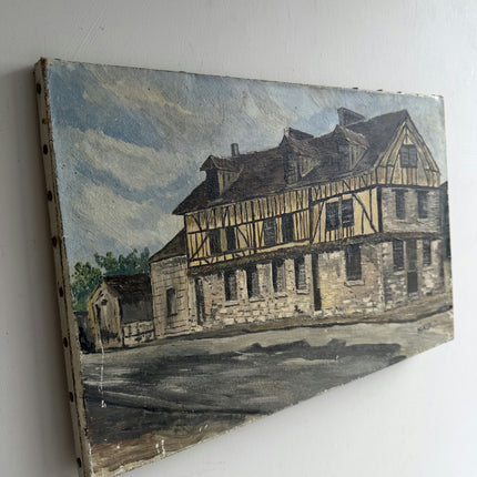 Classic Cityscape Oil Painting "Half-Timbered House" Traditional Artwork Holland Art Shop