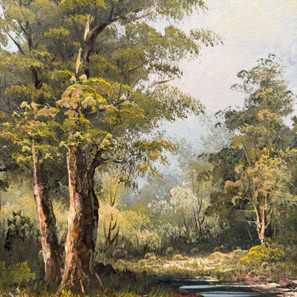 Traditional Landscape Oil Painting "Riverside Trees" Detailed Art Holland Art Shop