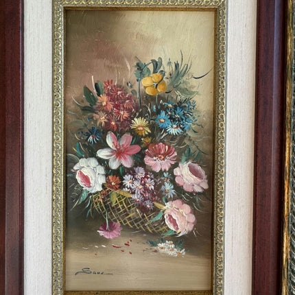 Detailed Floral Still Life Oil Painting "Flower Basket" Elegant Small Art Holland Art Shop