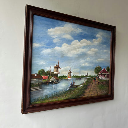 Expressive Harbor Scene Oil Painting "Canvas Back" Authentic Artwork Holland Art Shop