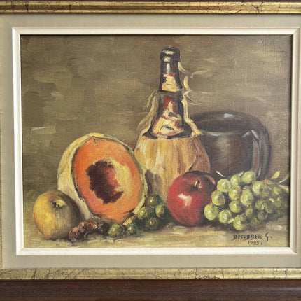 Authentic Still Life Oil Painting "Bottle And Peach" Classic Artwork Holland Art Shop