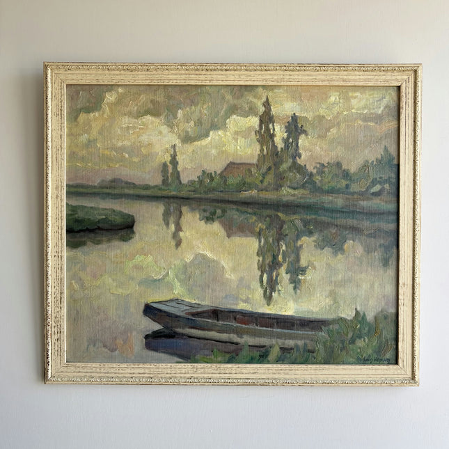 Timeless Landscape Oil Painting "Rowboat Stack" Refined Art Holland Art Shop