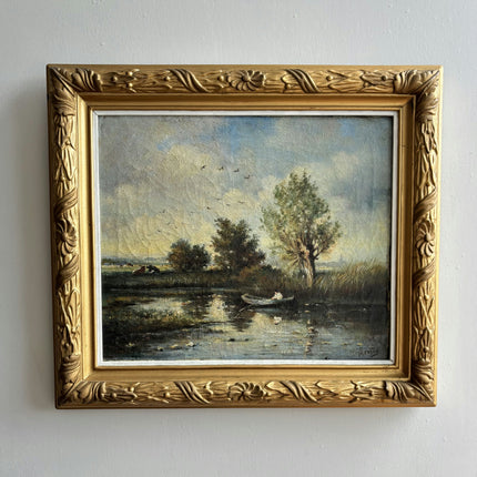 Authentic Landscape Oil Painting "Gilded Frame" Refined Artwork Holland Art Shop