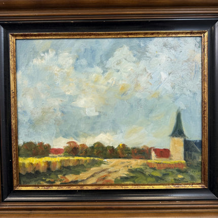 Refined Landscape Oil Painting "Church Steeple" Traditional Large Artwork Holland Art Shop