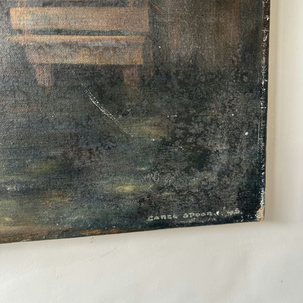 Original Landscape Oil Painting "Waterside House" Detailed Art Holland Art Shop