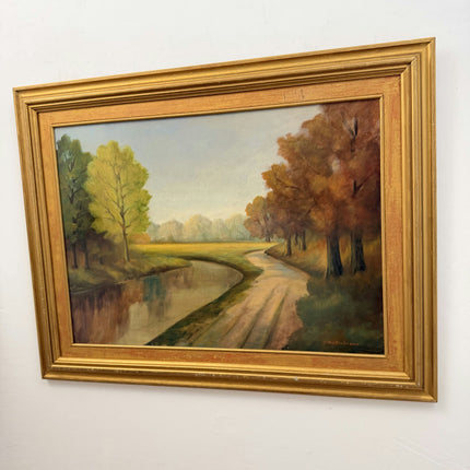 Handcrafted Landscape Oil Painting "Country Road" Traditional Large Art Holland Art Shop