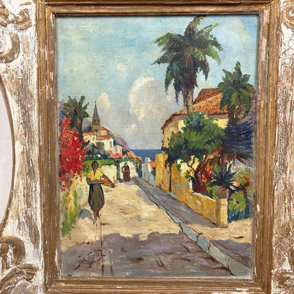 Classic Cityscape Oil Painting "Coastal Path" Vintage Artwork Holland Art Shop