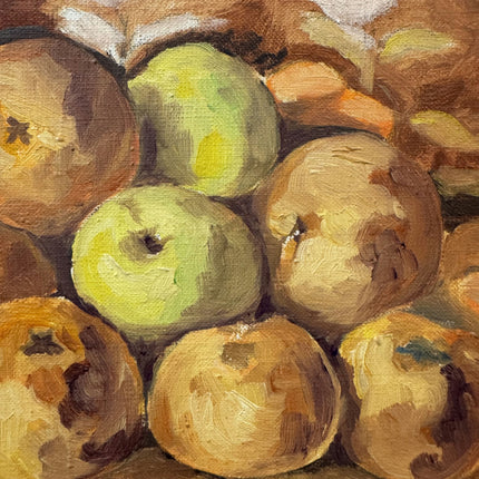 Elegant Still Life Oil Painting "Stacked Apples" Classic Small Art Holland Art Shop