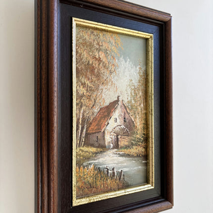 Detailed Landscape Oil Painting "Thatched Cottage" Elegant Small Artwork Holland Art Shop