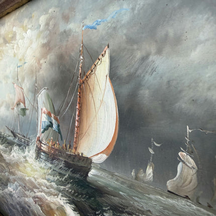 Original Seascape Oil Painting "Sailing Ship" Traditional Artwork Holland Art Shop