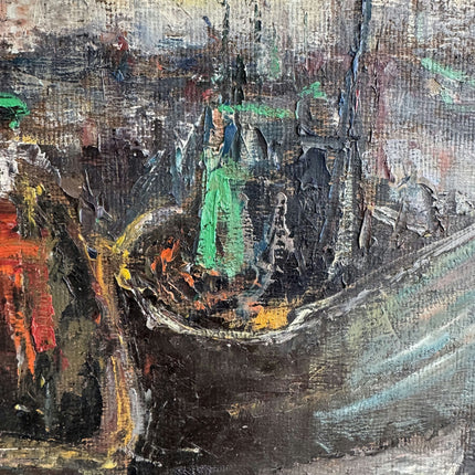 Expressive Harbor Scene Oil Painting "Framed Painting" Timeless Art Holland Art Shop