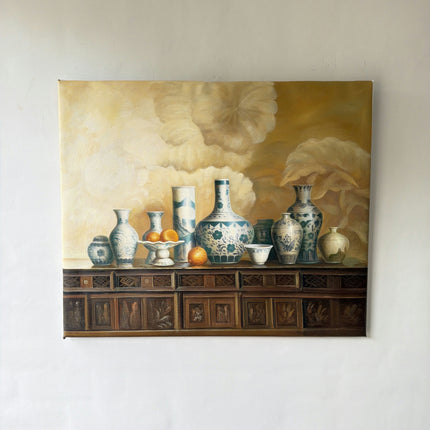 Refined Still Life Oil Painting "Blue Vase" Classic Art Holland Art Shop