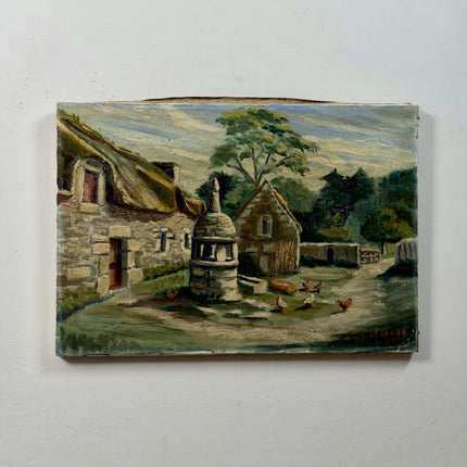 Original Landscape Oil Painting "Thatched Cottage" Timeless Art Holland Art Shop