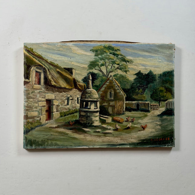 Original Landscape Oil Painting "Thatched Cottage" Timeless Art Holland Art Shop