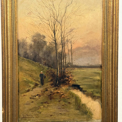 Traditional Landscape Oil Painting "Solitary Walker" Refined Art Holland Art Shop