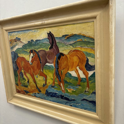 Rustic Animals Oil Painting "Grazing Horses" Classic Art Holland Art Shop