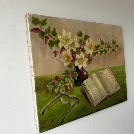 Classic Still Life Oil Painting "Open Book" Original Artwork Holland Art Shop