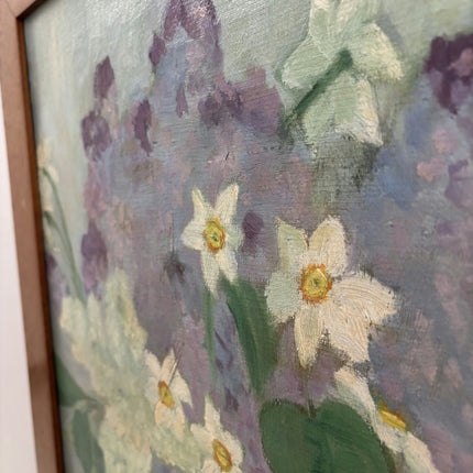 Handcrafted Flowery Still Life Oil Painting "Vase Flowers" Vintage Artwork Holland Art Shop